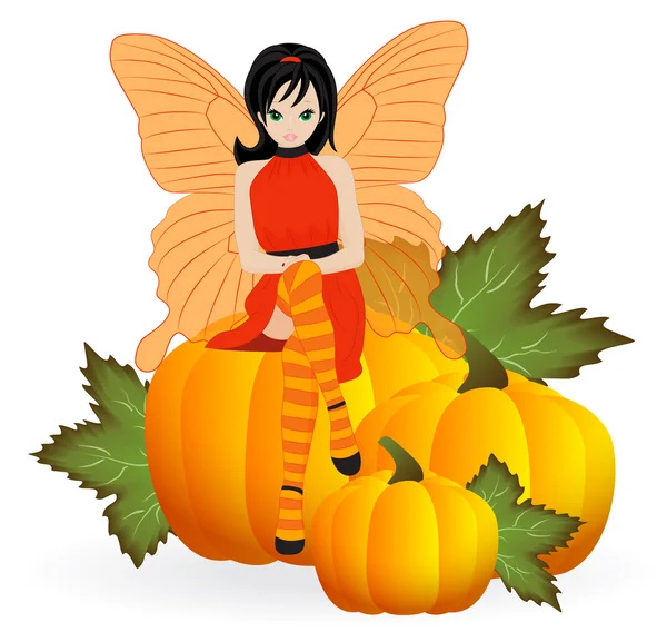 Autumn Fairy — Stock Vector