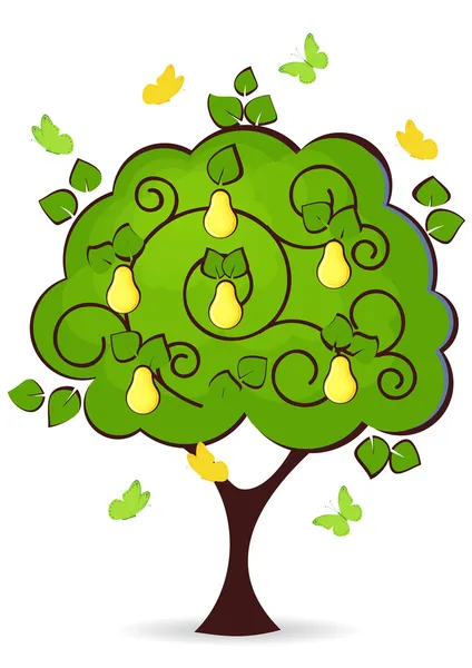 Árbol de pera — Vector de stock