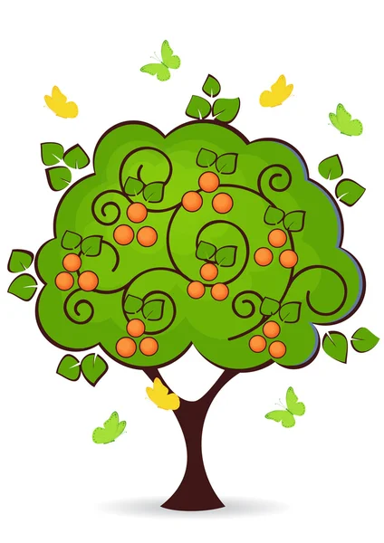 Mandariinipuu — vektorikuva