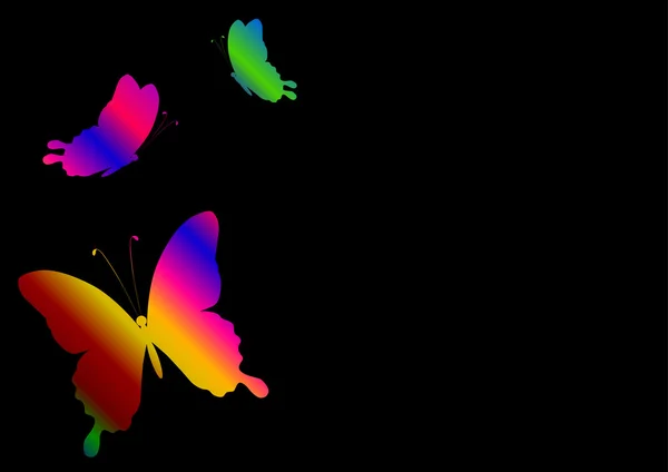 Fond noir avec un papillon — Image vectorielle