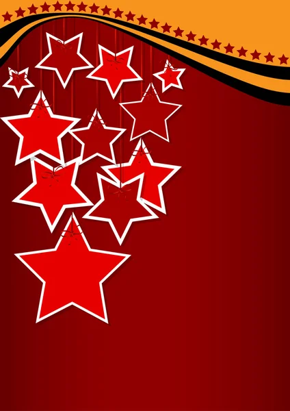 Tarjeta de felicitación con estrellas rojas — Vector de stock