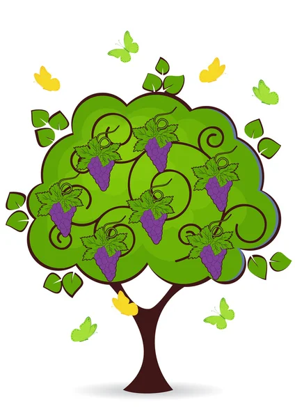 Árbol de uva — Vector de stock