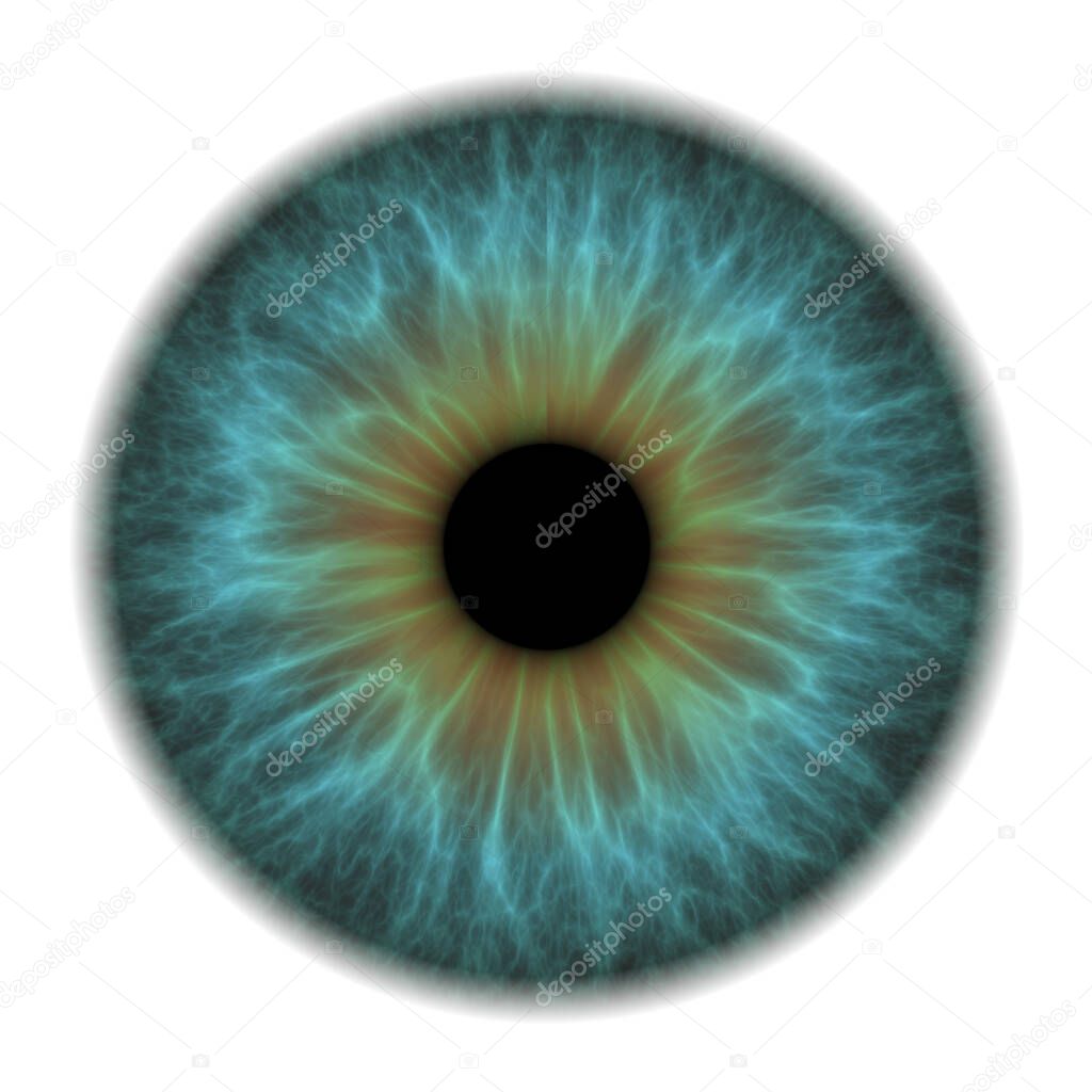 Illustration of a blue pupil with irs