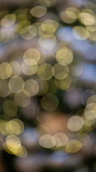 Fond Hiver Abstrait Bokeh Jaune Flou Lumières Scintillantes Déconcentrées Points — Photo