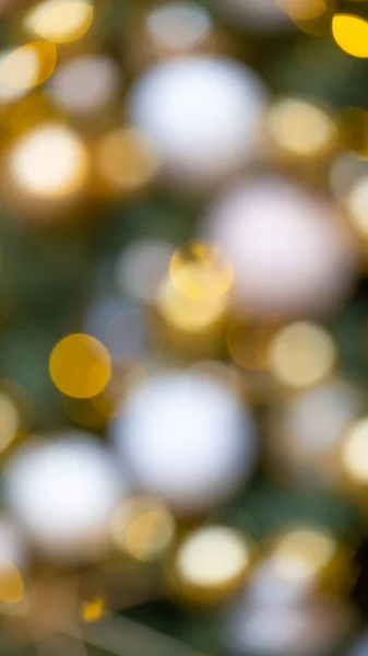 Yellow Bokeh Abstract Winter Background Blur Defocused Glitter Lights Circular — Stock Photo, Image