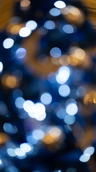 Blu Bokeh Astratto Sfondo Invernale Sfocatura Luci Glitter Sfocate Punti — Foto Stock