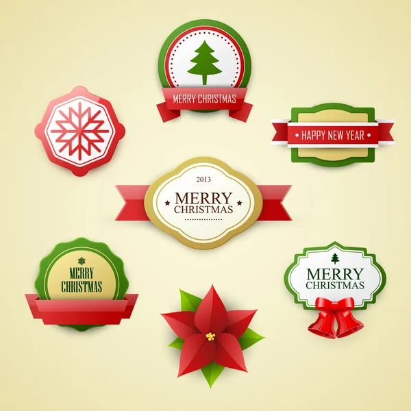 Set de etiquetas navideñas Ilustración de stock