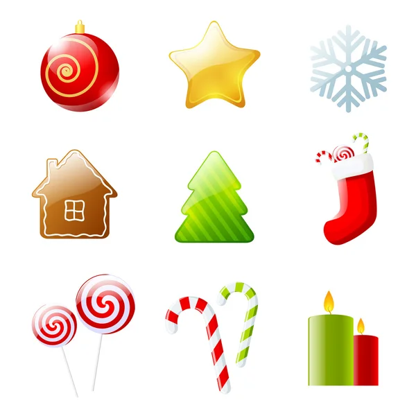 Set of christmas icons — Stock Vector