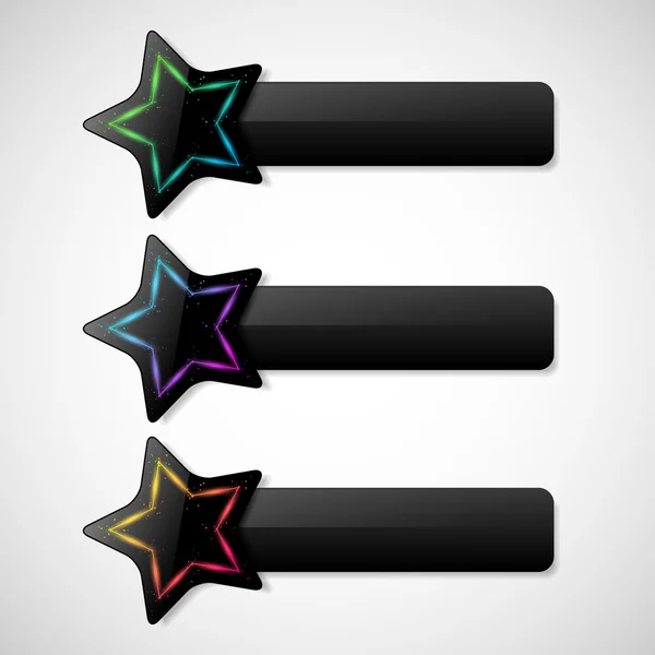 Banners conjunto com estrelas — Vetor de Stock