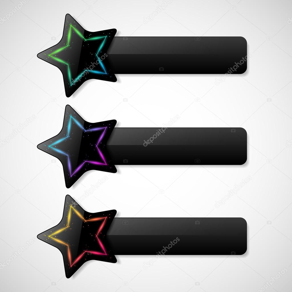 Banners set with stars