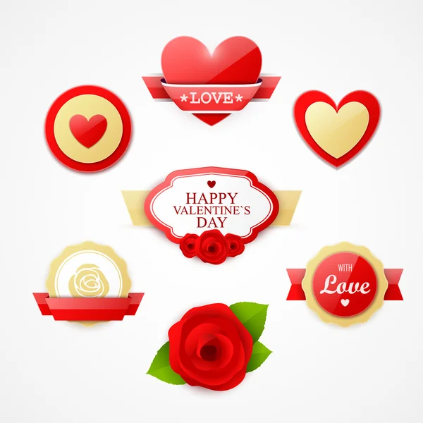Étiquettes Saint-Valentin lumineux — Image vectorielle