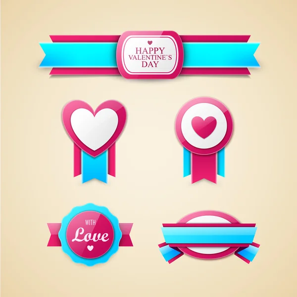 Bright Valentines day labels — Stock Vector