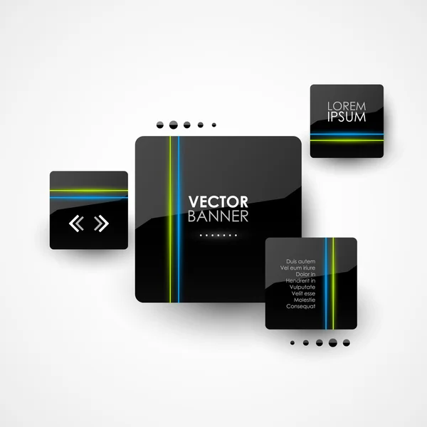 Elementos de diseño negro vectorial — Vector de stock