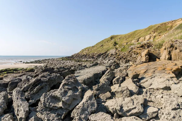 Crique Crevasse Equihen Plage Cote Opale Pas Calais — Stock Photo, Image