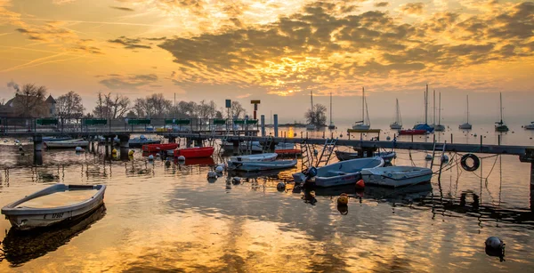 Ženevské jezero čluny — Stock fotografie