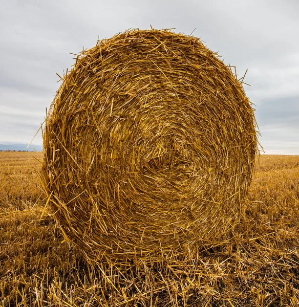 Pšenice bale a bouřkové mraky — Stock fotografie