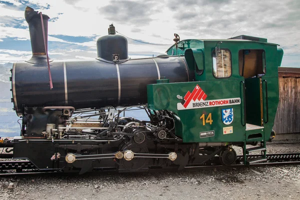 O verde motor a vapor Brienz-Rothorn — Fotografia de Stock