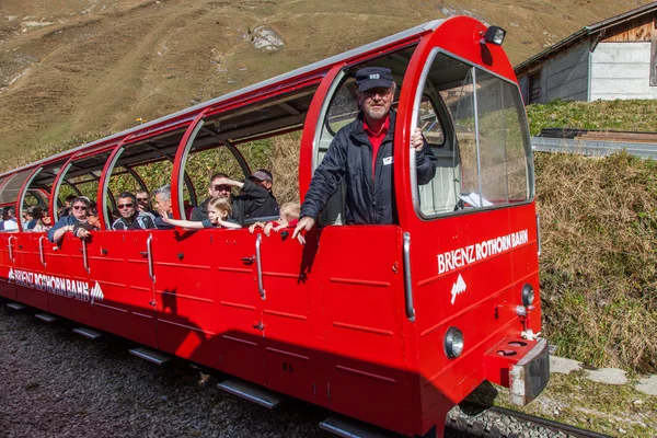 Brienz-Rothorn, Switzerland - Red Train Car — Stock Photo, Image
