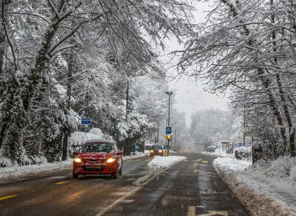 ジュネーブ、スイス連邦共和国を雪します。 — ストック写真