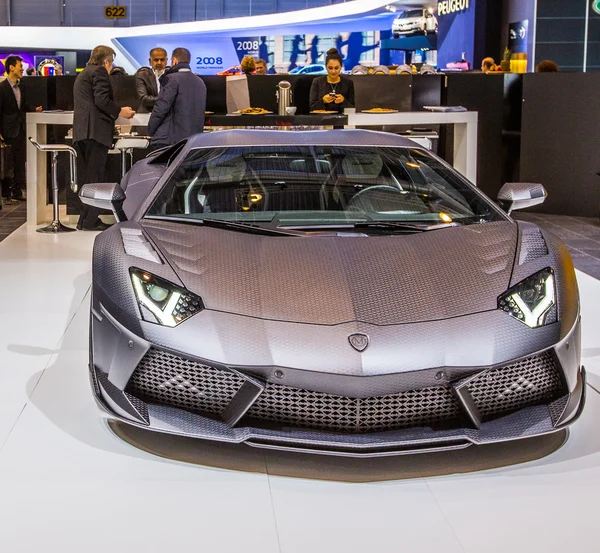 83º Salón del Automóvil de Ginebra 2013 - Lamborghini Aventador Carb Albañilería — Foto de Stock