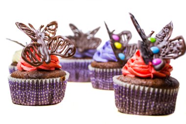 Kelebek çikolata cupcakes
