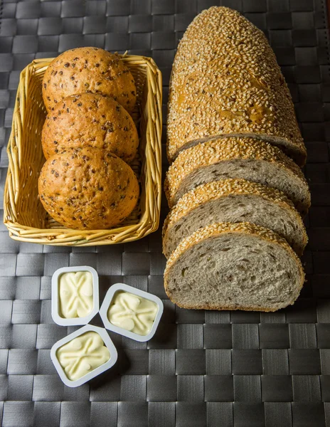 Pão e Manteiga — Fotografia de Stock