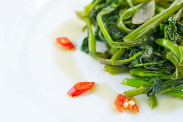 Mescolare gli spinaci d'acqua fritti — Foto Stock