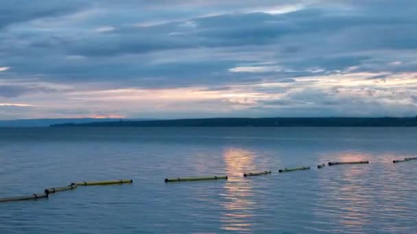 Zonsopgang meer van Genève — Stockvideo