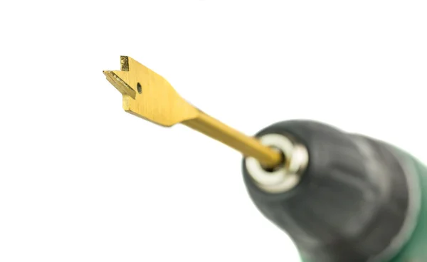 Power Drill and Spade Drill Bit — Stock Photo, Image