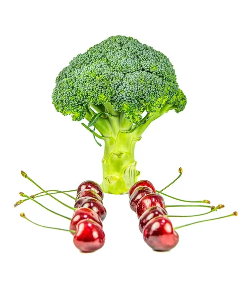 Broccoli en cherry vruchten — Stockfoto