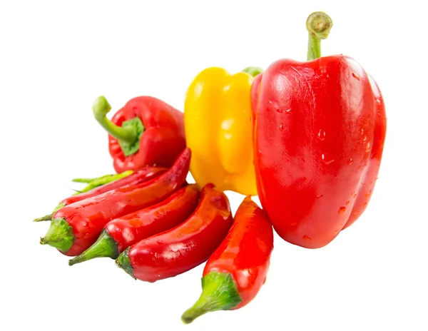 Bell Pepper, Red Chili, Thai Chili — Stock Photo, Image