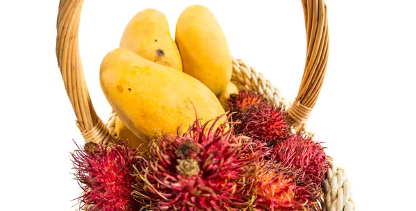 Rambutan and Mango Fruits — Stock Photo, Image