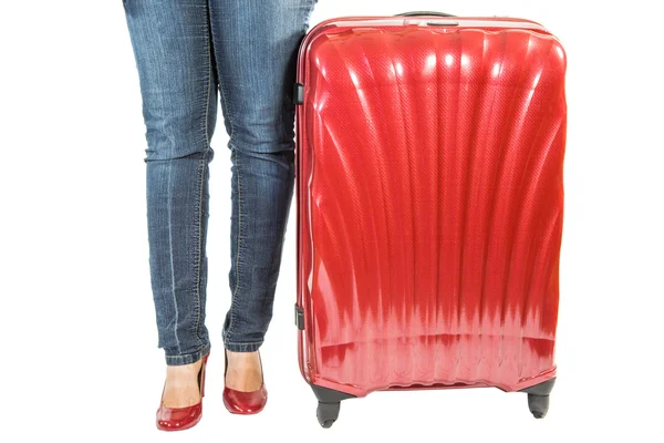 Kobieta i bagażu — Zdjęcie stockowe