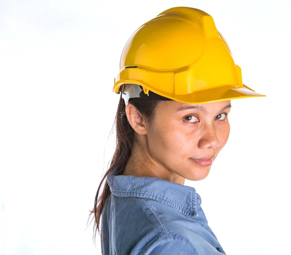 Trabalhadora da construção feminina — Fotografia de Stock