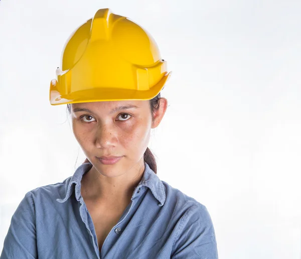 Trabalhadora da construção feminina — Fotografia de Stock