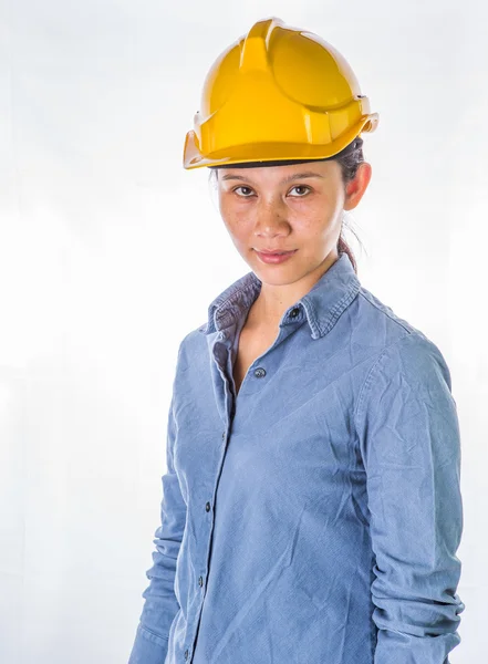 Trabalhadora da construção feminina — Fotografia de Stock