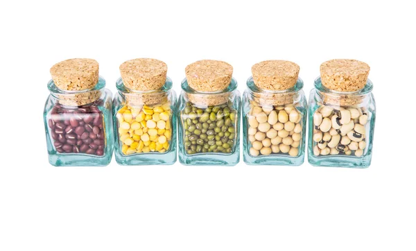 Variedade de feijões e lentilhas — Fotografia de Stock