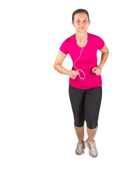 Feminino em traje de corrida — Fotografia de Stock