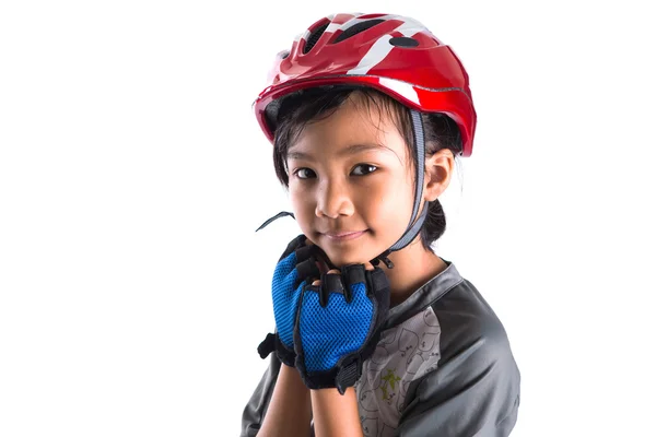 Petite fille avec tenue de cyclisme — Photo