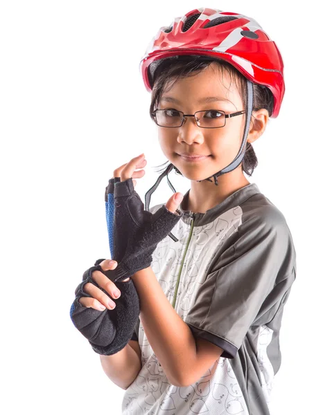Little Girl With Cycling Attire — Stock Photo, Image
