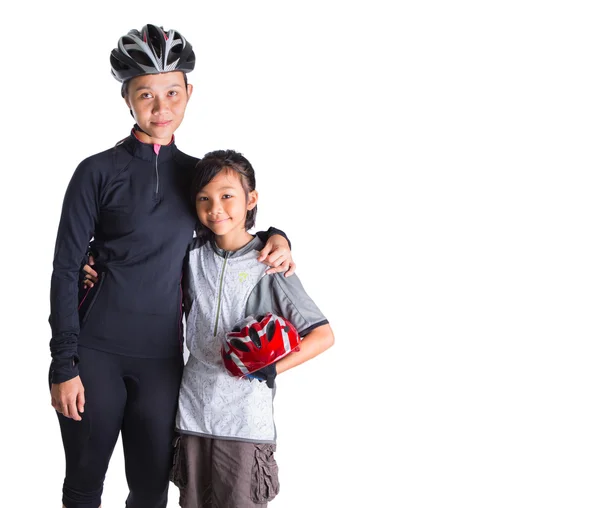 Mother and Daughter Cycling Attire — Stock Photo, Image