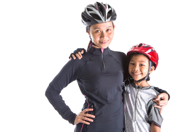 Mother and Daughter Cycling Attire — Stock Photo, Image