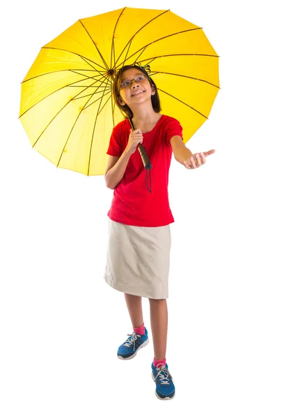 Menina e guarda-chuva — Fotografia de Stock