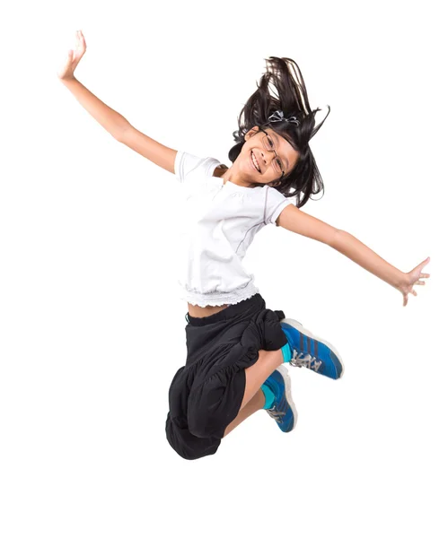 Young Asian Girl Jumping — Stock Photo, Image