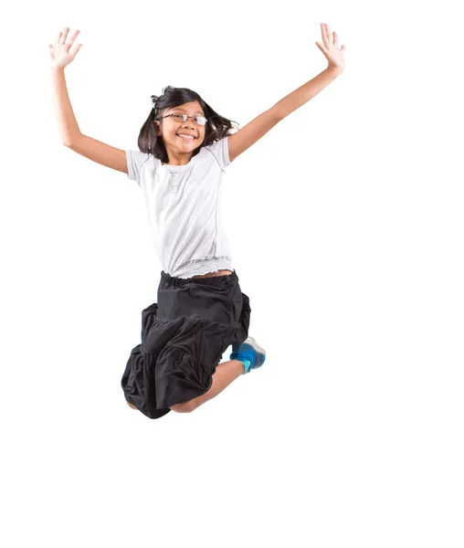 Young Asian Girl Jumping — Stock Photo, Image