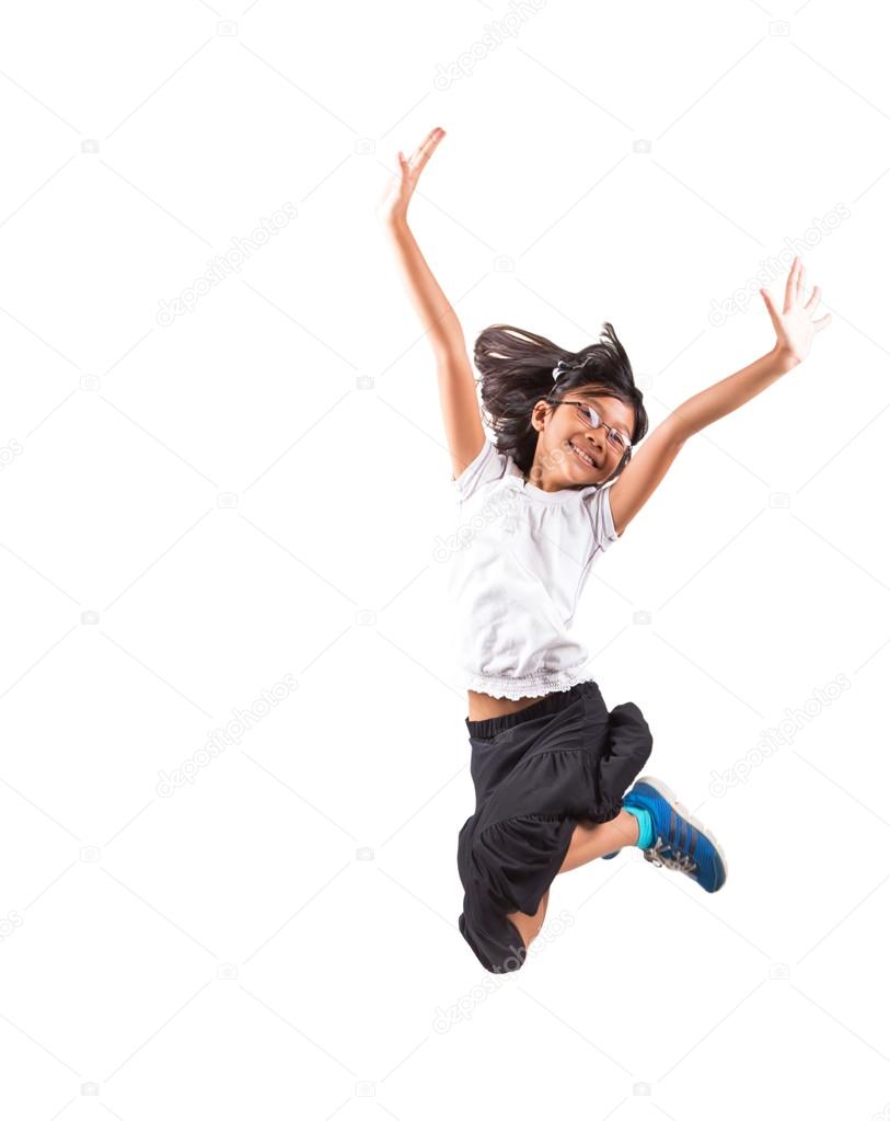 Young Asian Girl Jumping