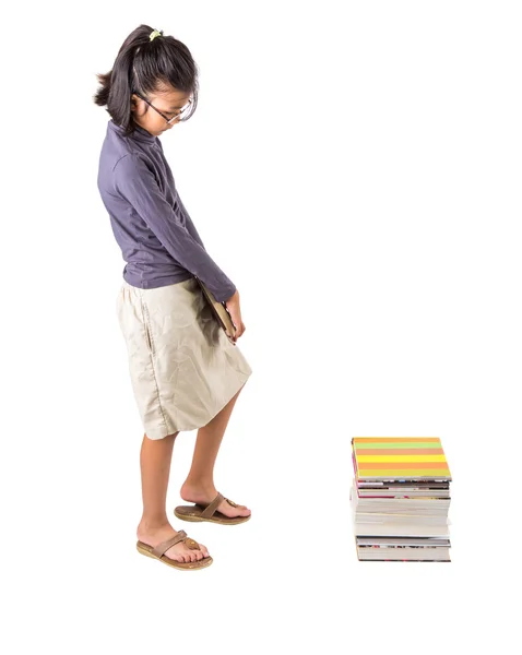 Young Asian Girl With Books — Stock Photo, Image