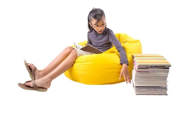 Girl Reading Books — Stock Photo, Image