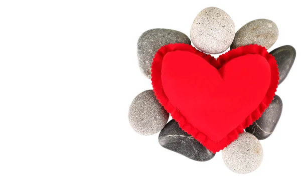 Corazón rojo y piedras Zen — Foto de Stock