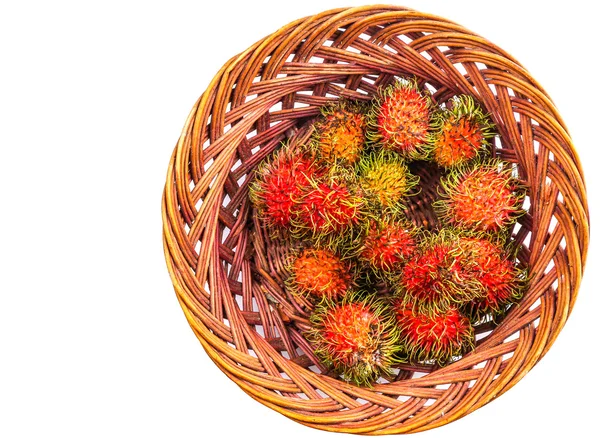 Rambutan In Wicker Basket — Stock Photo, Image